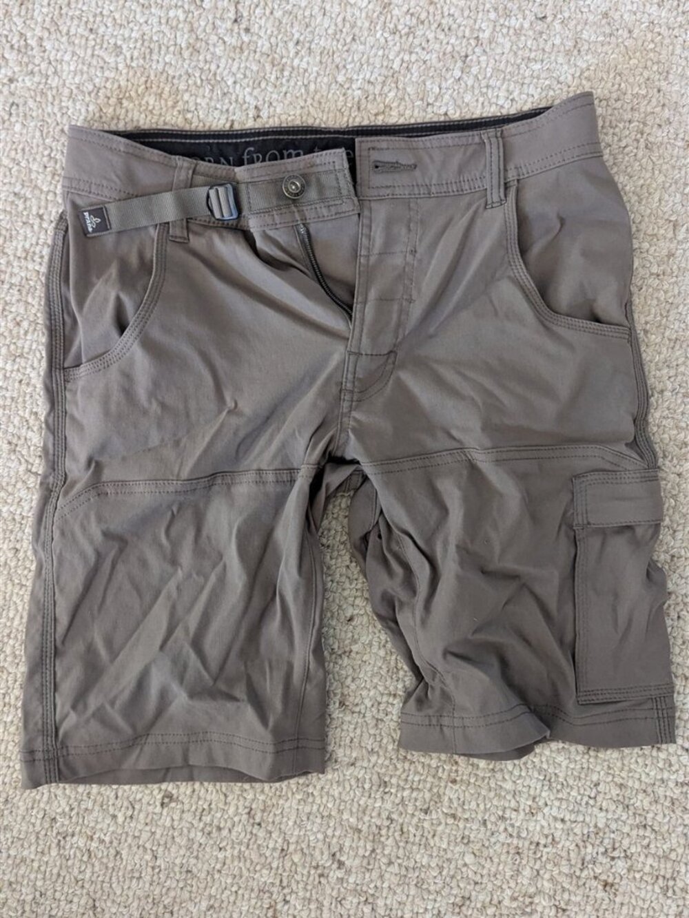 prAna Stretch Zion Shorts 28 Waist 10 Inseam Mud Brown Cargo Hiking